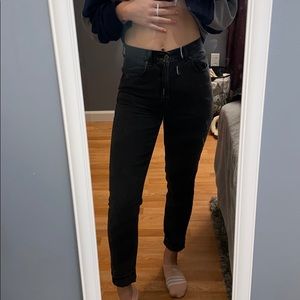 Black high rise Mom Jean